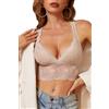 SHEKINI Reggiseni imbottiti senza ferretto per le donne con profondo scollo a V in pizzo bralette incrociato sul retro senza fili bustier plus size morbido comfort quotidiano reggiseno