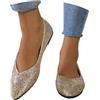 EQWIGKEIT Scarpe da ballerina da donna piatte per il tempo libero, slip on con brillantini, eleganti scarpe da festa, ballerine classiche con glitter e comode scarpe da ballo