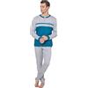 Sergio Tacchini Pigiama da Uomo in Cotone Interlock Art. 30B21 Grigio Melange L
