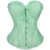 VONMELLI Corsetto Donna Sexy Bustino Shapewear Lingerie Elegante Corsetto Pizzo Fino Disossato Overbust Bustier Lingerie Top per Halloween, Carnevale, Cosplay e Feste Verde chiaro XL
