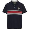Superdry Vintage Jersey Polo Shirt, Navy Chest Band Stripe, M Uomo