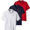 U.S. Polo Assn. Polo Classica da Uomo, con Chiusura a Due Bottoni, Polo in piqué, Estiva, alla Moda, da Golf, Blu Navy/Bianco/Rosso Motore, M