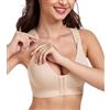 DotVol Bra Reggiseno Postoperatorio, Pulsante Anteriore, Minimizer Sportivo, Petto Regolabile, Racerback Comfort Bra Beige 3D