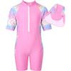 WYTbaby Costume da bagno intero per ragazze, a maniche lunghe, protezione UV, estivo, da spiaggia, con cerniera, per bambini dai 4 ai 9 anni