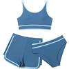 Generic Costumi da Bagno Bikini per Ragazze con Pantaloncini Set Bikini per Bambini in 3 Pezzi Costumi da Bagno Sportivi Costumi da Bagno per Bambina