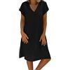 RYTEJFES Abito Estivo Donna Vestito Estivo Donna Dress Lungo Vestiti Lunghi Estivi Corto Elegante Camicione Abiti Taglie Forti Spiaggia Anziana T Shirt Lino Primaverile Freschi Curvy 5XL Summer Tubino Casa