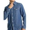 GUESS Uomo Camicia Manica Lunga M4YH55D5EI1 Cotone Blu Medio S