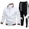 Generisch Tuta da sci da uomo, 2 pezzi, invernale, antivento, con cappuccio, giacca e pantaloni, giacca da neve, giacca da sci calda, impermeabile, bianco, XL