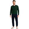Nottingham Pigiama da Uomo Invernale Caldo Cotone Interlock, Art. NPA135 Verde M