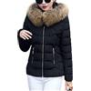 Onsoyours Piumino Invernale da Donna Caldo Piumino con Cappuccio B Nero L