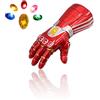 SINSEN Guanti con luce LED Infinity Gauntlet con magnete rimovibile e batterie Infinity Stones, Rosso, Kids Size