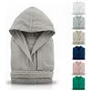 l&j Accappatoio Uomo Donna Unisex Beige con Cappuccio in Cotone 100% Morbida Spugna Assorbente, con Tasche e Cintura e Gancio per Bagno, Doccia Sport Palestra (IT, Testo, L, Regular, Regular, Grigio)