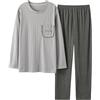 Generic Pigiama Uomo Invernale Camicia da Notte Sciolto Set di Pigiami a Due Pezzi Morbido e Confortevole Abbigliamento per la casa Tuta Casual