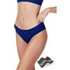 feitycom Slip bikini da nuoto a prova di perdite, costume da bagno mestruale a vita media per adolescenti e donne, riutilizzabile per piscina e spiaggia, Blu, L
