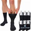 LEON D'ORO Calze Sanitarie Uomo Caldo Cotone Calzini Corti per Diabetici 6 paia Made in Italy (IT, Numero, 43, 44, Regular, Regular, BLU 6 paia)