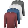 ALPIDEX Maglia Uomo Manica Lunga 100% Cotone Basic Tinta Unita Elasticizzato Maglia Intima Sottocamicia Girocollo, Taglia:XXL, Colore:Fire