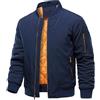 HOOD CREW Bomber da uomo Autunno Inverno Caldo Giacca Imbottita con Cerniera Casual Leggera Giacca da mezza stagione Cappotti con Tasca, Blu mare, L