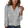 Generico Top da Donna Paillettes Top Camicie Donna Oro Scollo A V Maglietta Manica Lunga Argento, S-XXL