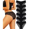 BeReady Mutande Donna Brasiliana Slip Donna Senza Cuciture Pizzo Intimo Vita Media Invisibile