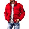 shownicer Cappotto Invernale Corte Uomo Casual Taglie Forti Piumino Caldo Giubbotto Corte Cappotti Parka Giacche con Cappuccio per Esterni A Rosso XS