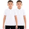 GW CLASSY OUTFIT 2X 4X 6X Ragazze Ragazzi Polo Bianco T Shirt (Mulitpacks) Unisex Bambini Plain Polo Collo Top Manica Corta Bambini T-shirt Scuola Top Uniforme Camicie PE Top Gym Top, 2 bianchi, 5-6