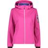 CMP Giacca In Light Softshell Da Donna Con Cappuccio Removibile Softshell Jacket Donna (IT, Testo, XS, Regular, Regular, Fuxia)