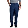 Haggar Men's Stretch Denim Expandable Waist Classic Fit Flat Front Pant, Medium Blue, 34Wx32L