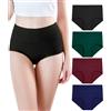 wirarpa Slip Donna Mutande Vita Alta Modal Elasticizzato Culotte Comode Pacco da 4 Multicolore Taglia S