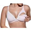 SELENE Reggiseno Allattamento Imbottito Senza Ferretto in Cotone Art. Jasmine (4, Rosa)