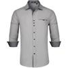 Enlision Camicia Uomo Manica Lunga Grigio Chiaro Regular Fit 3XL, Camicia Elegante con Tessuto Antirughe No Stiro, Abbigliamento Formale Business Casual per Ufficio Matrimonio Cerimonia