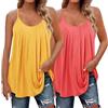 Generico Confezione da 2 Canottiera Donna Spalline Sottili Girocollo vestibilità Larga Tops Estivo Senza Maniche Taglie Forti Canotta Elegante Casual Blusa Leggera Comoda Tinta Unita