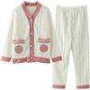 Generico Pigiama donna invernale Pile Abbigliamento da Casa Peloso Pesante Caldo Invernale Due Pezzi Tuta Flanella Pigiama Felpato Taglie Forti