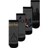 United Labels Calzini da uomo Harry Potter - Calzini da sneaker a tema Hogwarts grigi/neri (confezione da 4), grigio/nero, 39-42