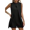 shownicer Tuta Donna Monopezzi E Tutine Elegante Jumpsuit Senza Maniche Tinta Unita Tuta Estiva Corta Pagliaccetto Pantaloncini Overall Cerimonia Cocktail Overall A Nero XXL