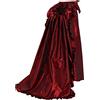 COSDREAMER Abito da Donna in Stile Vittoriano Sottoveste Gotico Steampunk con Volant basilea Gonna, Rosso, S