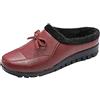 cfpqv Pantofole da donna, foderate, chiuse, pantofole calde, antiscivolo, in pelle, comode da giardino, per interni ed esterni, Colore: rosso, 38 EU