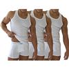 ITRAT 3PK Gilet da uomo senza maniche 100% cotone palestra top estate allenamento palestra bodybuilding canotte base tinta unita casual intimo, bianco, M