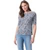 Gloria Vanderbilt Alanis - Maglietta da Donna con Scollo a Barchetta e Maniche a Gomito, Standard, Nero - Paisley Arabesque, L