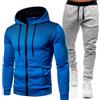 MJGkhiy Tuta Uomo Completa Invernale Felpa Con Cappuccio Due Pezzi Felpe Giacca Zip e Pantaloni Tuta Set Tracksuit Tute da Ginnastica Abbigliamento Sportiva Tuta Felpata Complete Offerte Completo