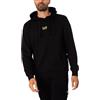EA7 Emporio Armani Felpa con Cappuccio da Uomo Core Identity in Cotone Garzato, 8NPM32 (IT, Testo, S, Regular, Regular, Black/Gold)