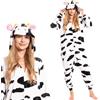 nikcorp - Pigiama da Donna e Bambino, Tuta Pigiama da Donna, Costume Cosplay Onesie - in Materiale Morbido e Caldo - Taglie per Bambini e Adulti - Mucca, Bianco e Nero, S