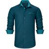 Enlision Camicia Uomo Manica Lunga Regular Fit 4XL, Camicia Turchese Elegante con Tessuto Antirughe No Stiro, Abbigliamento Formale Business Casual per Ufficio Matrimonio Cerimonia