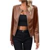 Generico Giacca Similpelle Donna Giubbotto Pelle Donna Giubbini Cappotto Primaverile Giacche Primavera Di Giacchetta Estiva In Biker Marrone Bomber Leggero Finta Blazer Xs Suede Giubbino Autunnale Primaverili