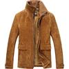 FLAVOR Giacca classica da uomo in pelle con cappotto invernale in pelle scamosciata con colletto rimovibile