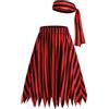 COSDREAMER Gonna da Pirata da Donna, Accessori per Halloween, Cosplay, Costume Rinascimentale a Righe