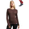 Merino.tech Maglia Termica Donna Lana Merinos - 100% Lana Merino + Calzini (Small, Chocolate 250)
