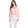 GUESS Long Sleeve Keyla Cardigan Sweater Pullover, Rosa (Pretty Pink), L Donna