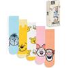 Disney Calzini al polpaccio da donna Winnie The Pooh, set da 5 | Stampe dei personaggi con Winnie The Pooh, Ih-Oh, Pimpi e Tigro | Multicolore, blu, giallo, bianco, rosa, arancione Merch
