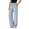 Generisch Jeans larghi da donna, a vita alta, gamba larga, pantaloni elasticizzati, hip hop, jogging Y2K, tuta per il tempo libero, Blu2, L