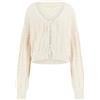 Guess Eco Long Sleeve Ruth Cardigan Sweater Maglione, Bianco Panna, M Donna